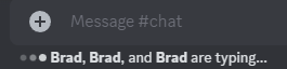 Brad is typing