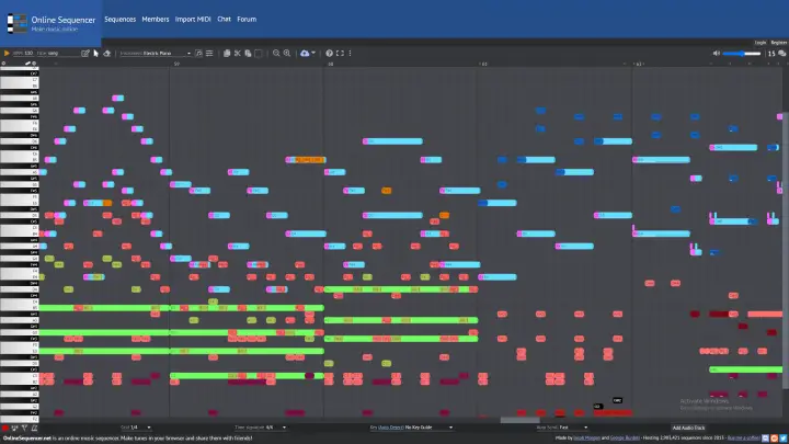 A sequence in the Online Sequencer Editor